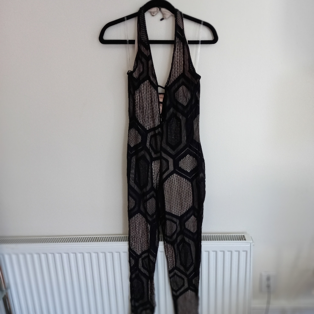 Backless Lace Jump Suit